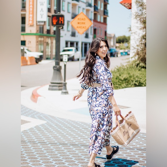 Cynthia Rowley Women’s Cotton Neutral Floral Tiered Maxi dress cottage Boho - Picture 12 of 14